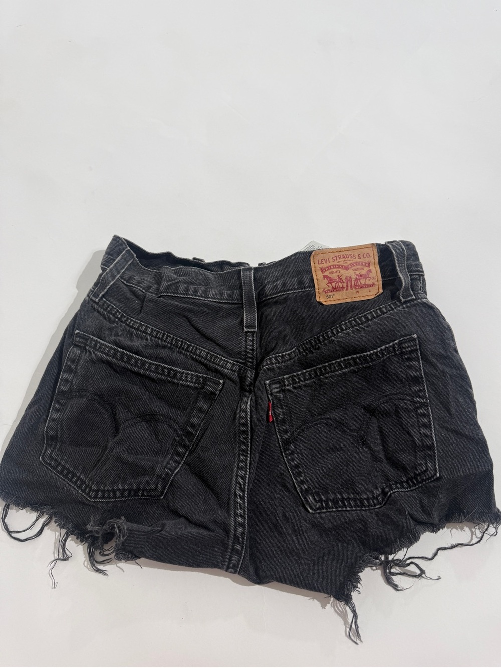 Levi's Black Distressed High-Waist Denim Shorts